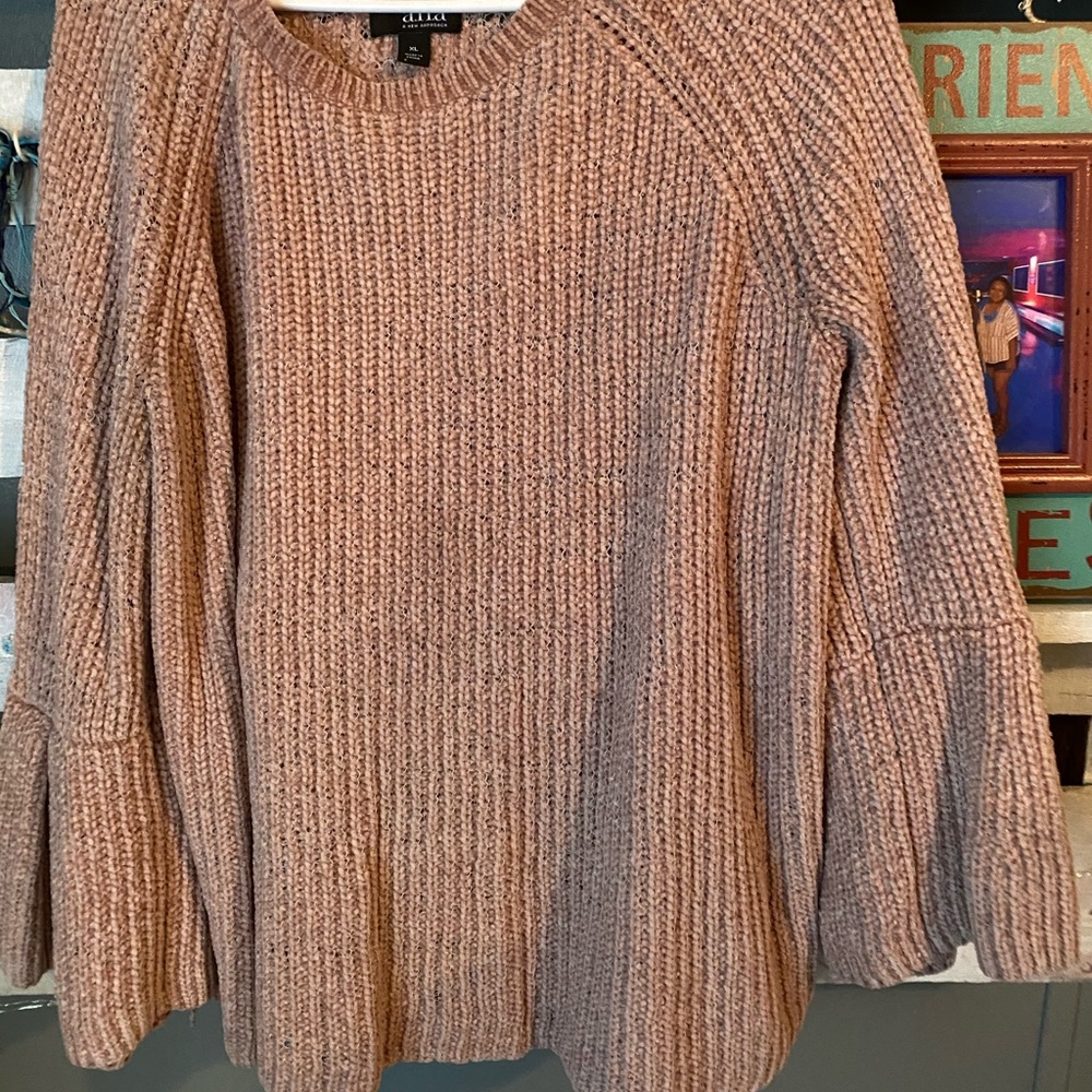 Blush Pink Sweater with Flair sleeves